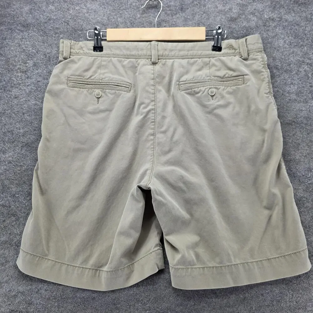 Tommy Bahama Shorts Mens 36 Waist Beige Chino Cotton Lyocell Stretch 9 Inseam
